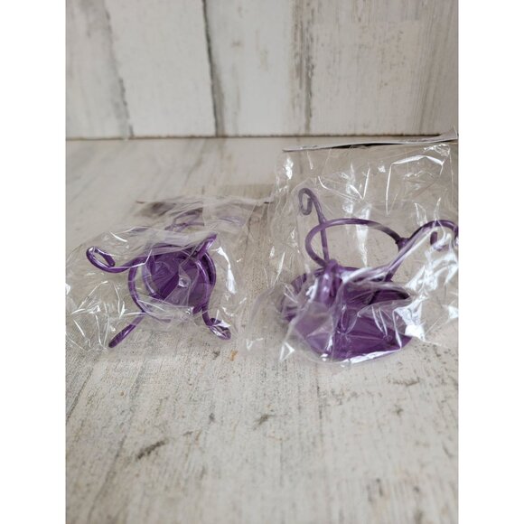 Halloween village purple metal chair table miniature accessory set - Picture 7 of 7